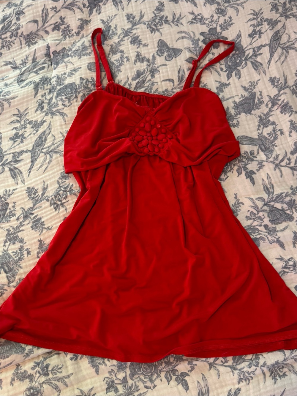 Lane Bryant Red Spaghetti-Strap Knot-Front Top